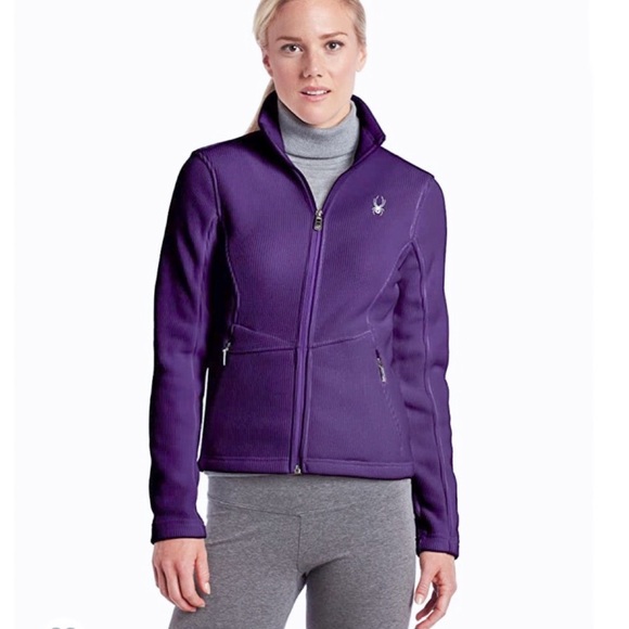 Purple Spyder Sweater/Jacket-Fleece Lining-Size Small-Zip up - Picture 3 of 6